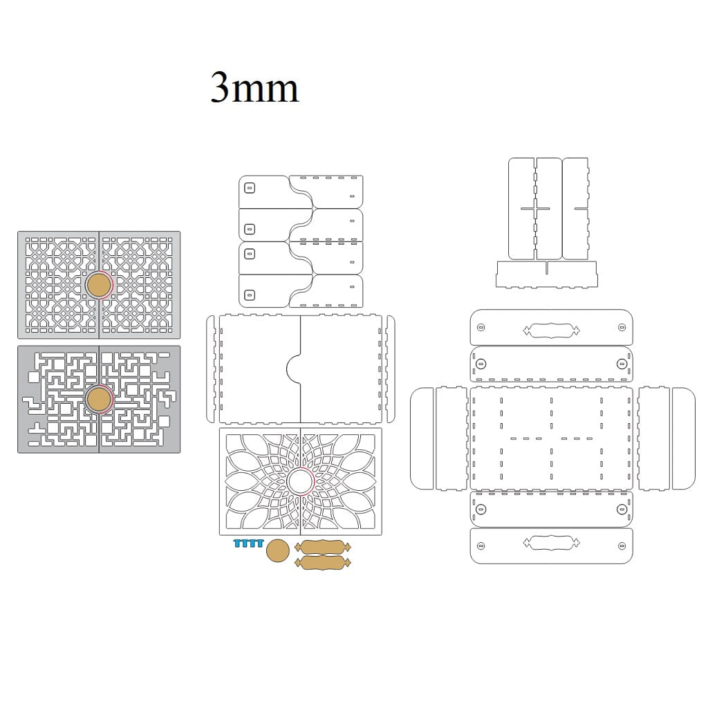 Laser Cut Serving Box Wooden Treat Box