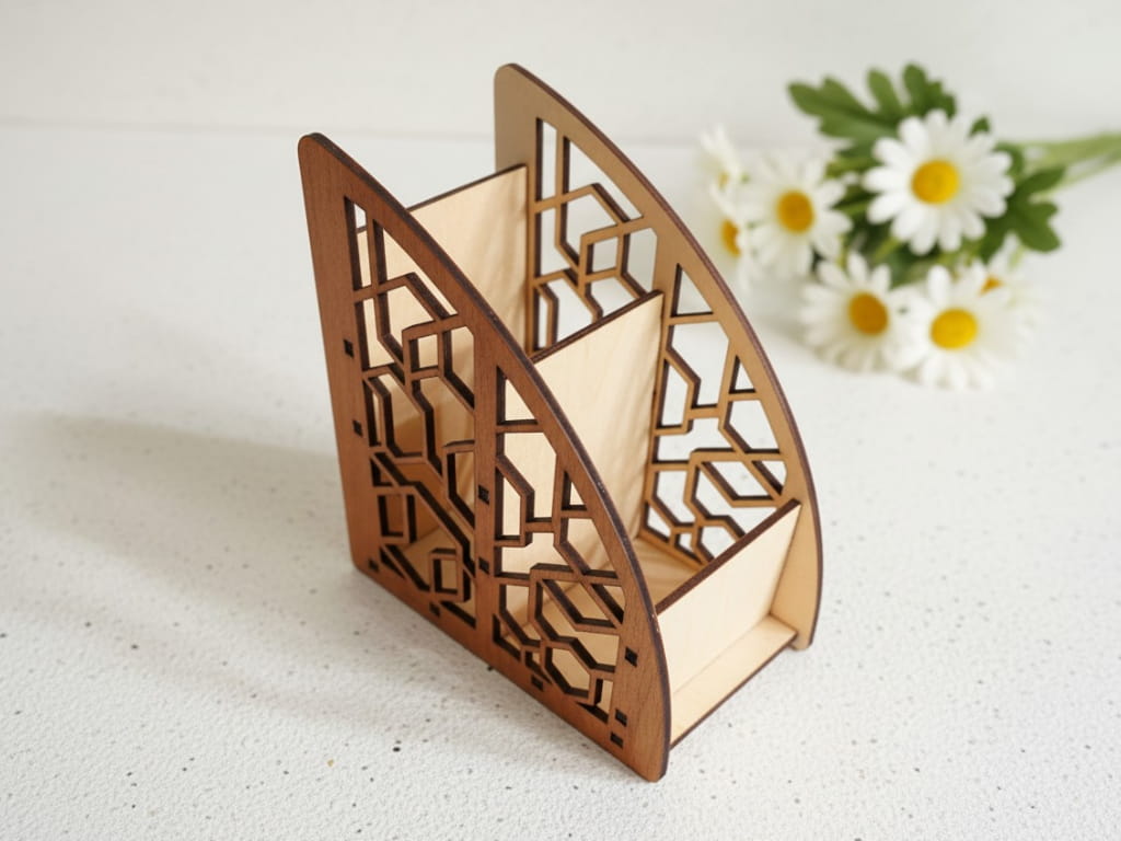 Laser Cut Decorative Wooden Remote Control Holder