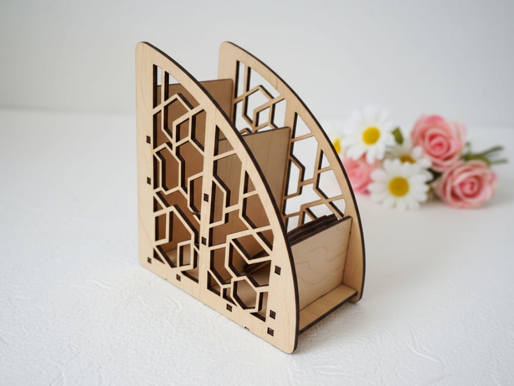 Laser Cut Decorative Wooden Remote Control Holder