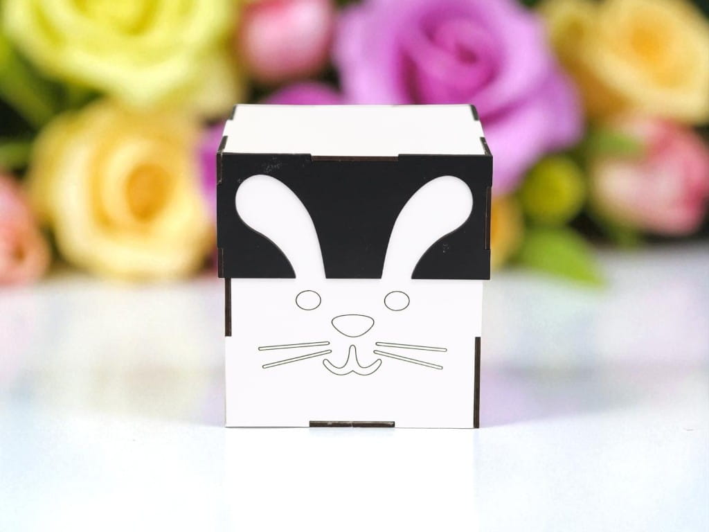 Laser Cut Wooden Bunny Gift Box