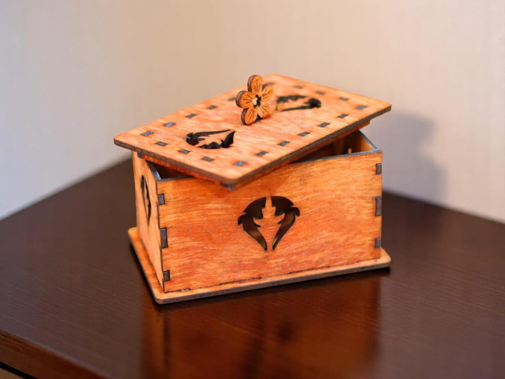 Laser Cut Wooden Gift Box Jewelry Box Keepsake Box