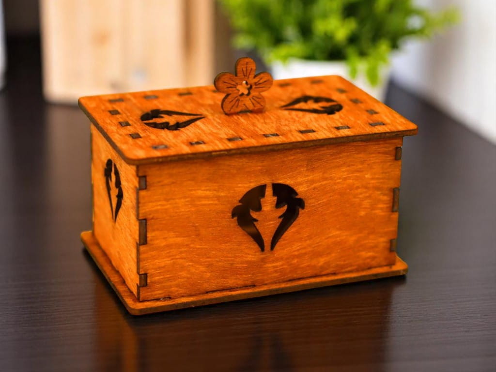 Laser Cut Wooden Gift Box Jewelry Box Keepsake Box