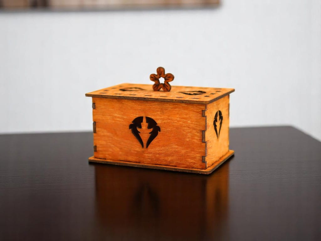 Laser Cut Wooden Gift Box Jewelry Box Keepsake Box