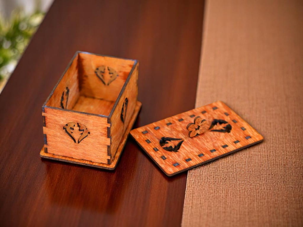 Laser Cut Wooden Gift Box Jewelry Box Keepsake Box