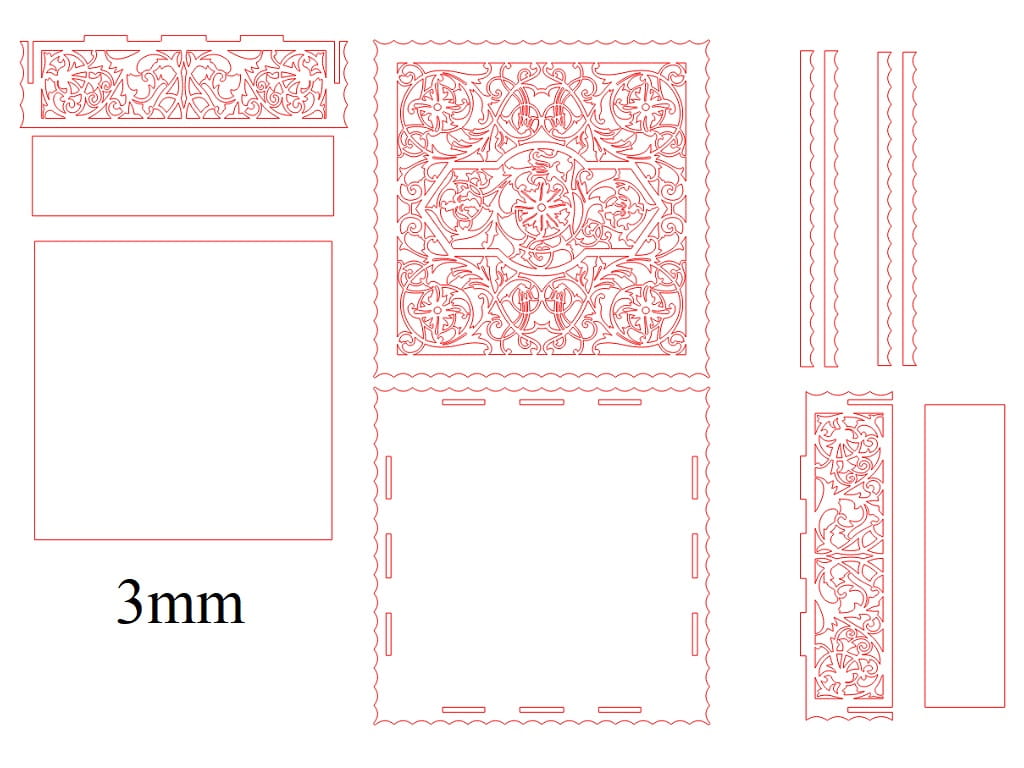 Laser Cut Wooden Gift Box Intricate Jewelry Box