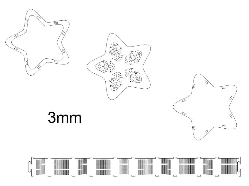 Laser Cut Wooden Star Gift Box