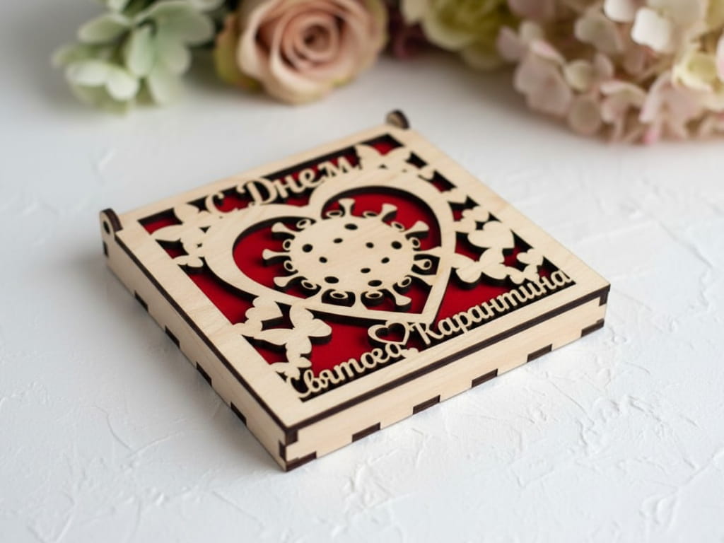 Laser Cut Wooden Quarantine Gift Box