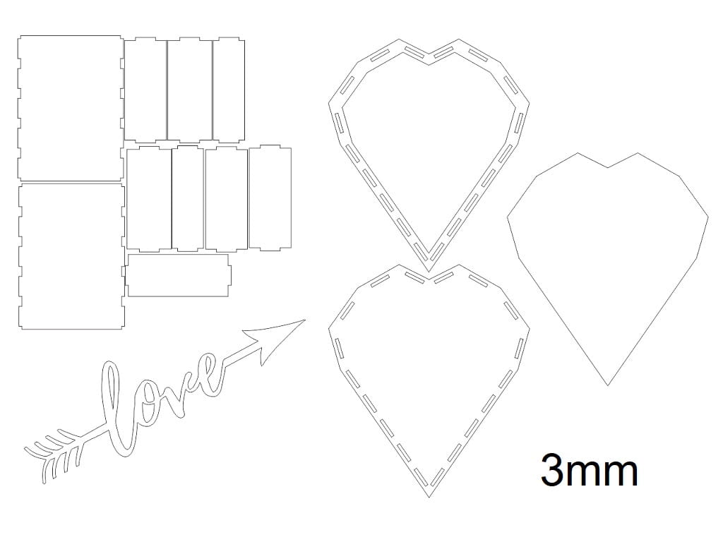 Laser Cut Valentines Day Heart Gift Box