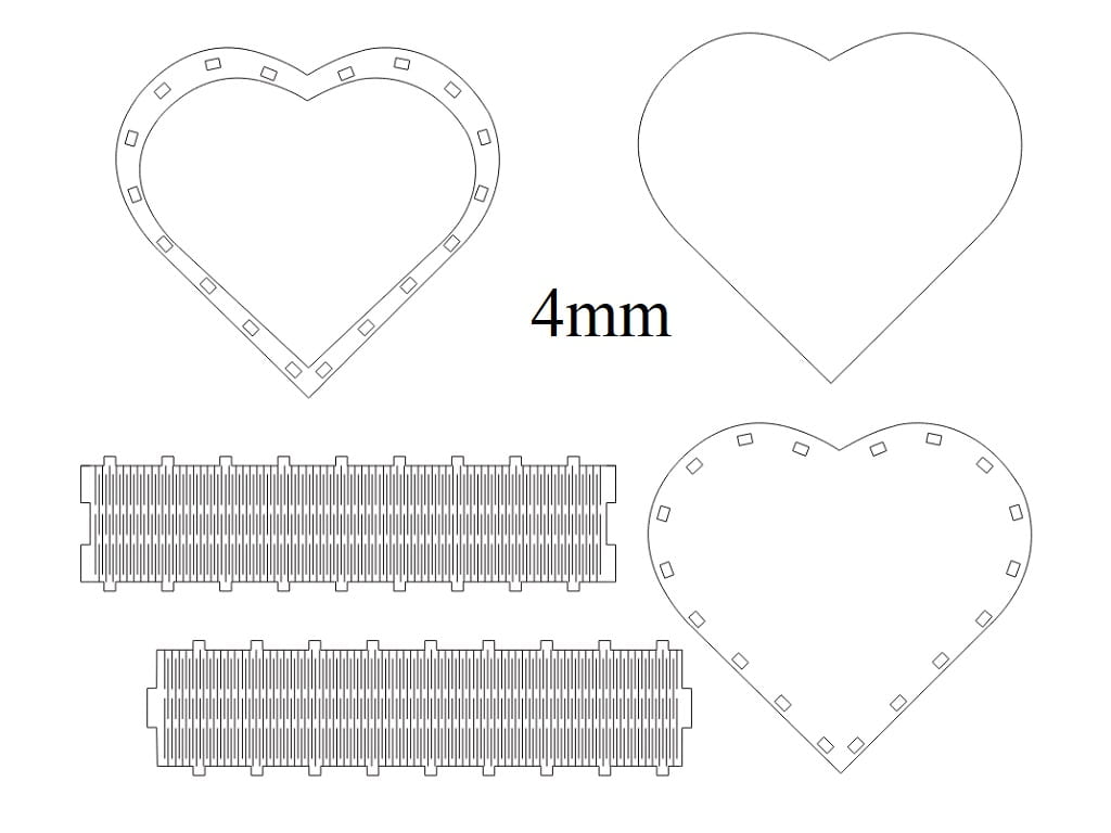 Laser Cut Living Hinge Heart Box