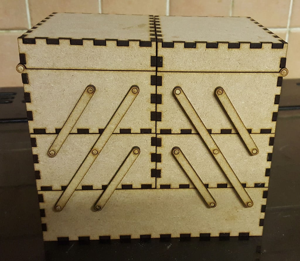 Laser Cut Wooden Cantilever Tool Box Organizer