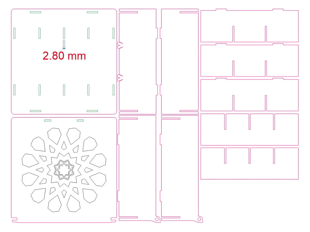 Laser Cut Wooden Multi Compartment Storage Box