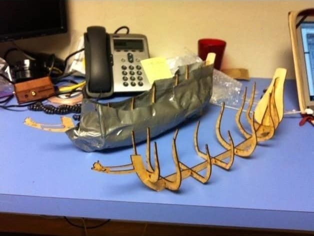 Laser Cut Wooden Carrack Vlieboot Model – Half Moon