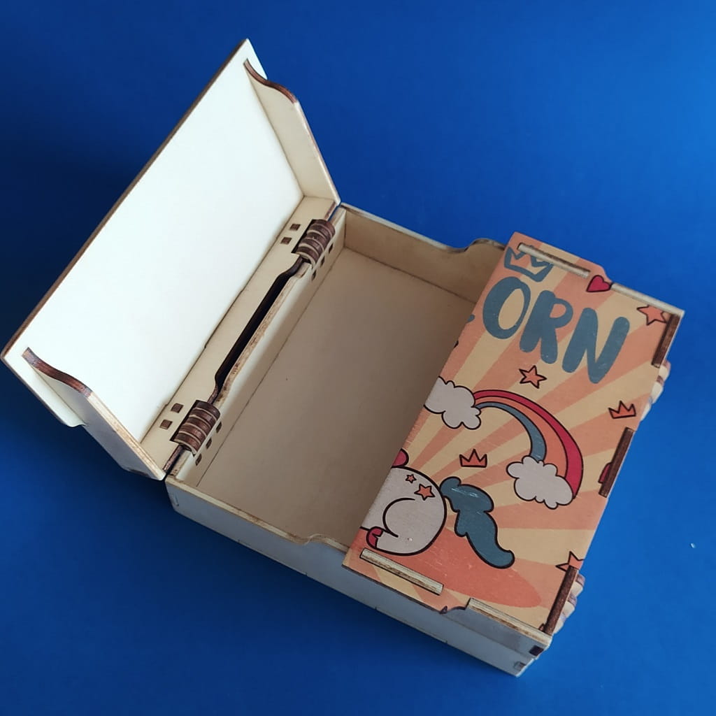 Laser Cut Wooden Box with Double Door Lid