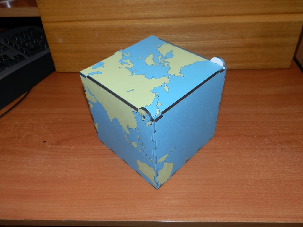 Laser Cut Wooden World Map Storage Box