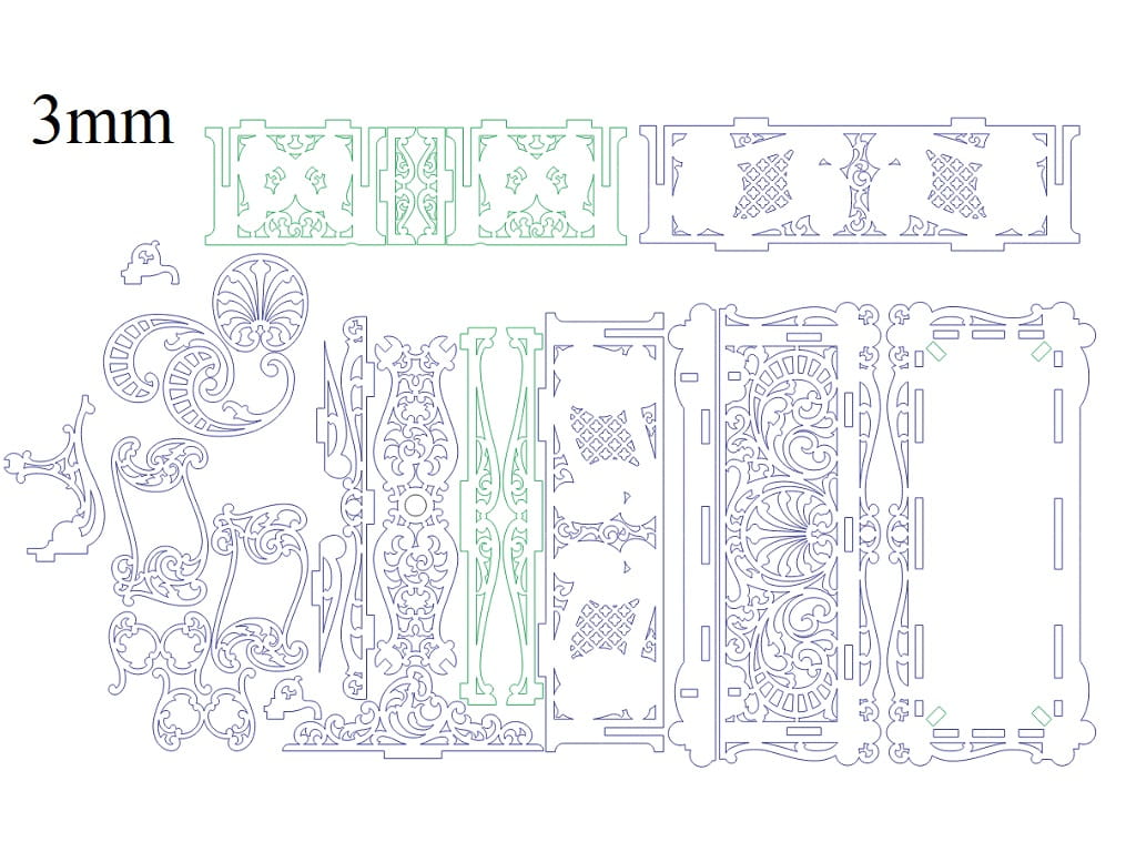 Laser Cut Decorative Jewelry Box with Intricate Design
