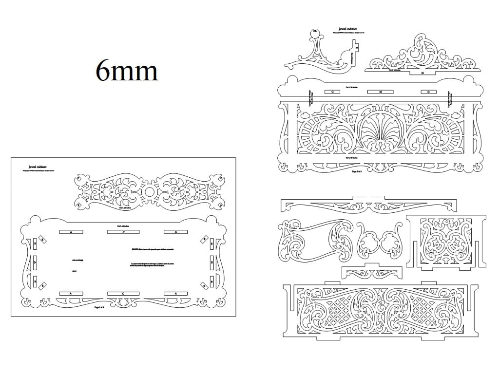 Laser Cut Wooden Intricate Jewelry Chest Box