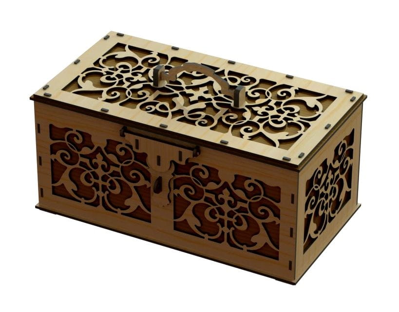 Laser Cut Intricate Wooden Keepsake Box