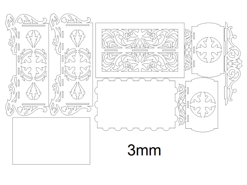 Laser Cut Intricate Wooden Jewelry Box