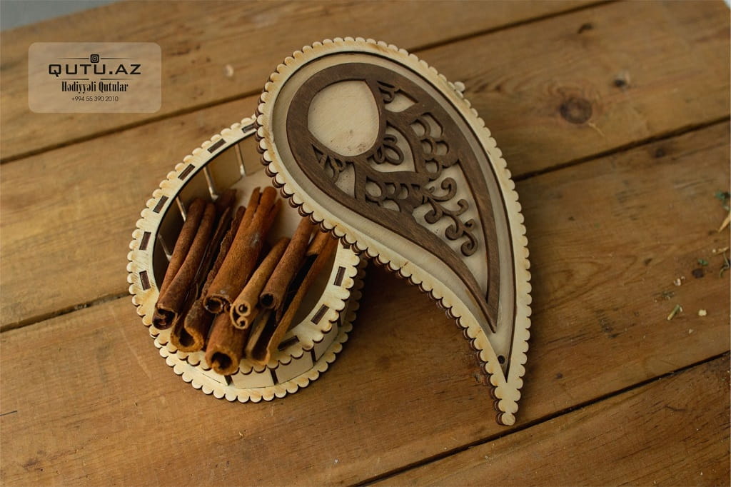 Laser Cut Yin Yang Jewelry Box Paisley Shape Gift Box