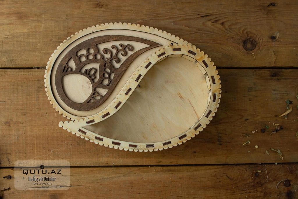 Laser Cut Yin Yang Jewelry Box Paisley Shape Gift Box