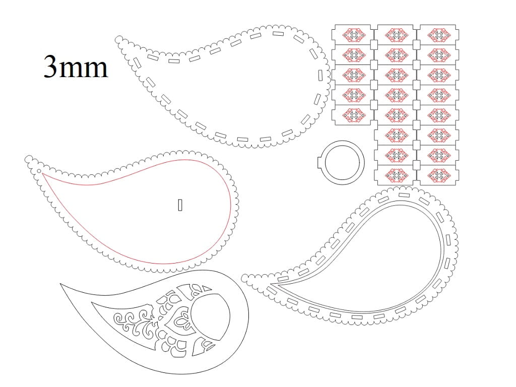 Laser Cut Yin Yang Jewelry Box Paisley Keepsake Box
