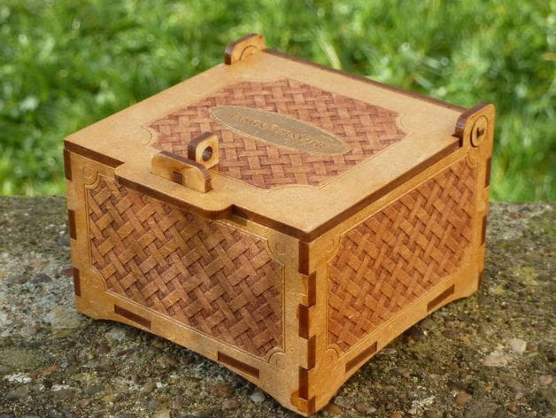 Laser Cut Jewelry Box Wooden Keepsake Box with Lock