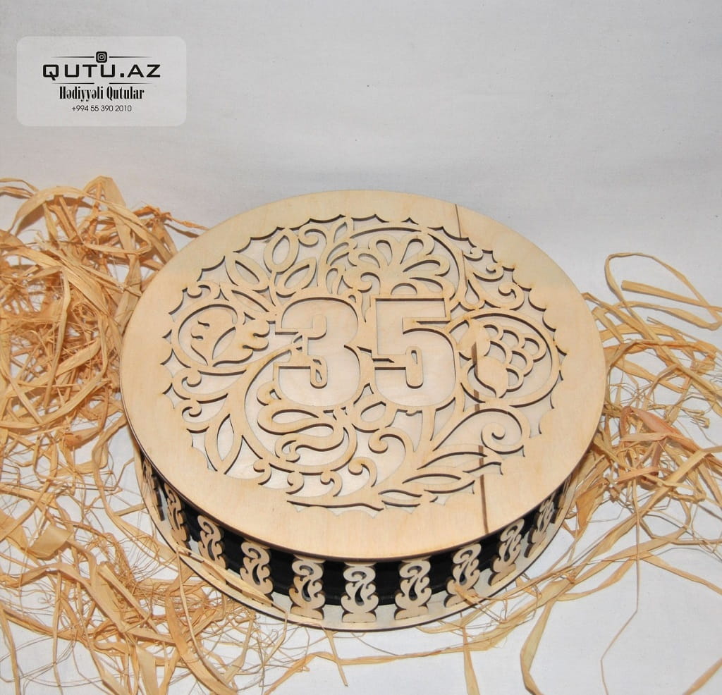 Laser Cut Gift Box for 35th Anniversary or Birthday Celebration