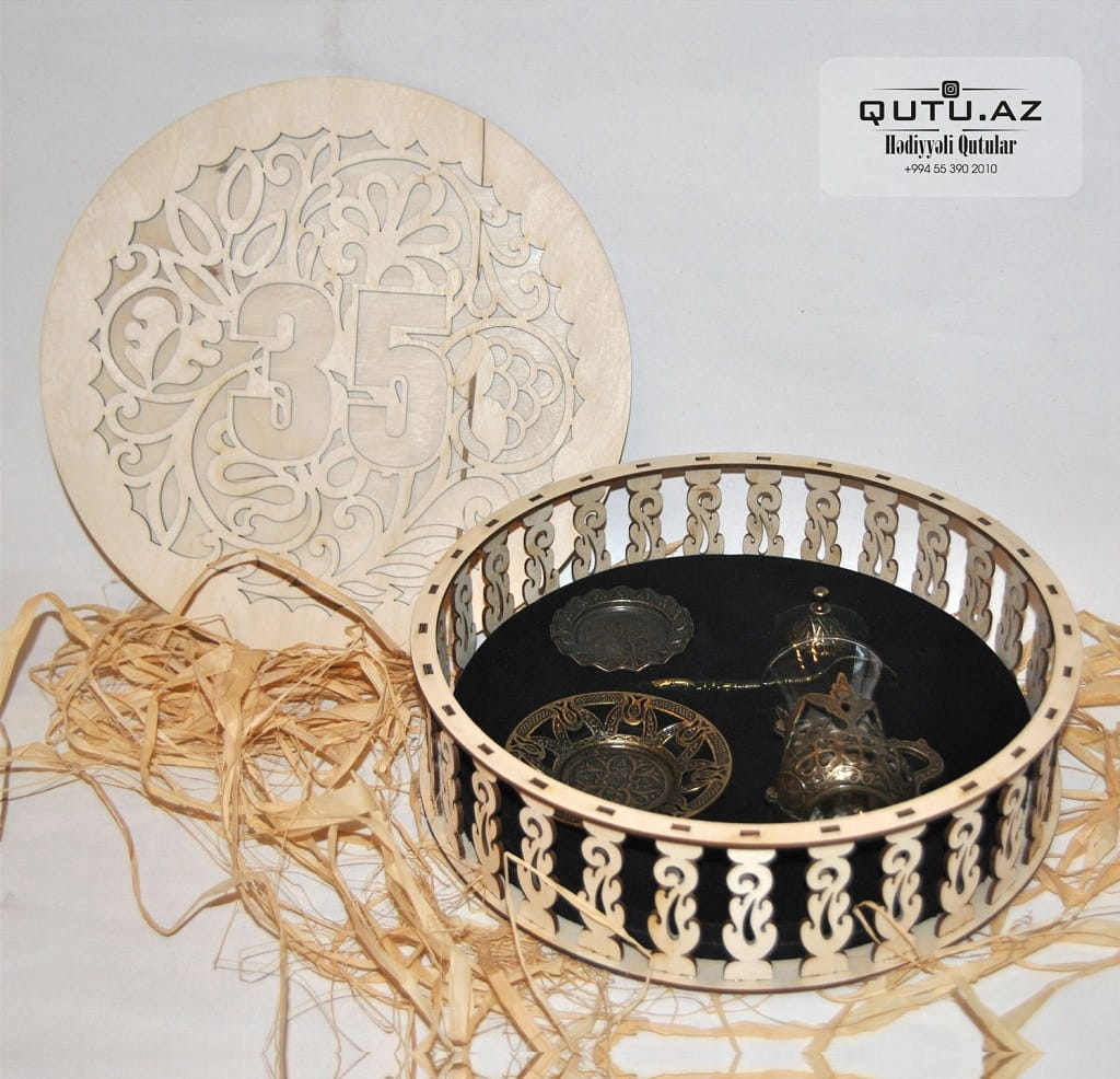 Laser Cut Gift Box for 35th Anniversary or Birthday Celebration
