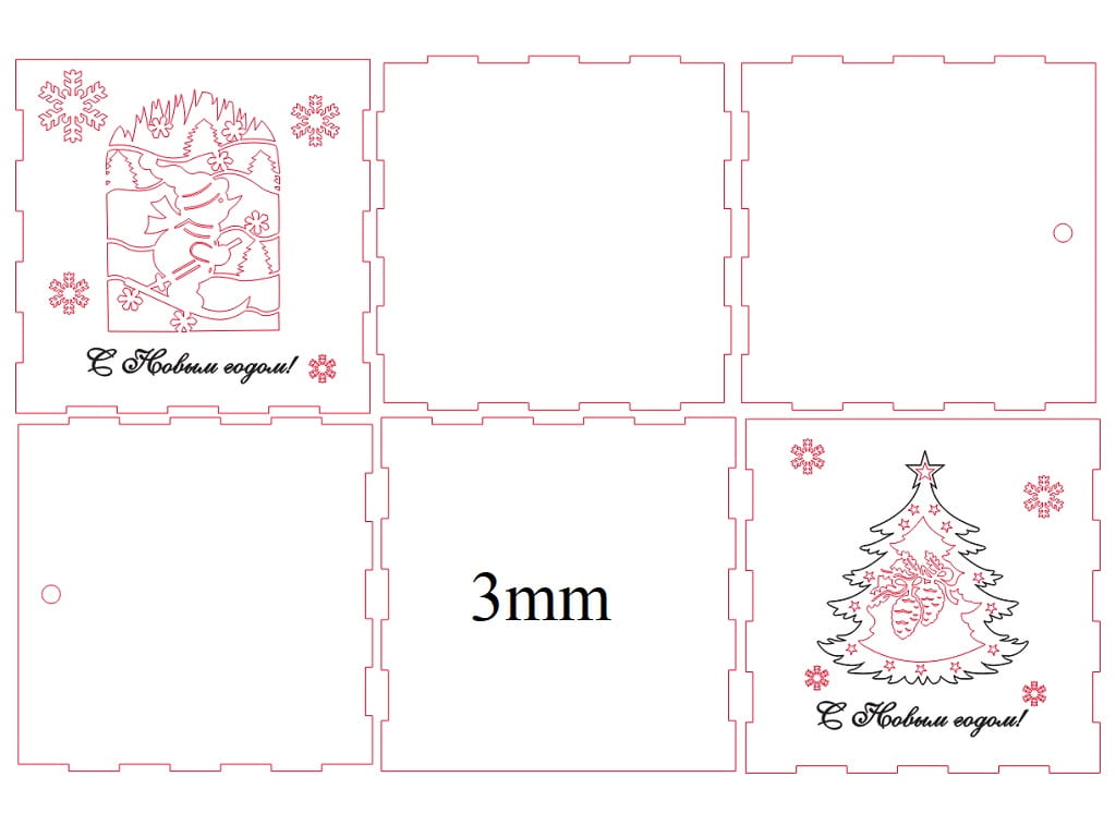 Laser Cut Wooden Winter Scene Light Box with Snowman Design