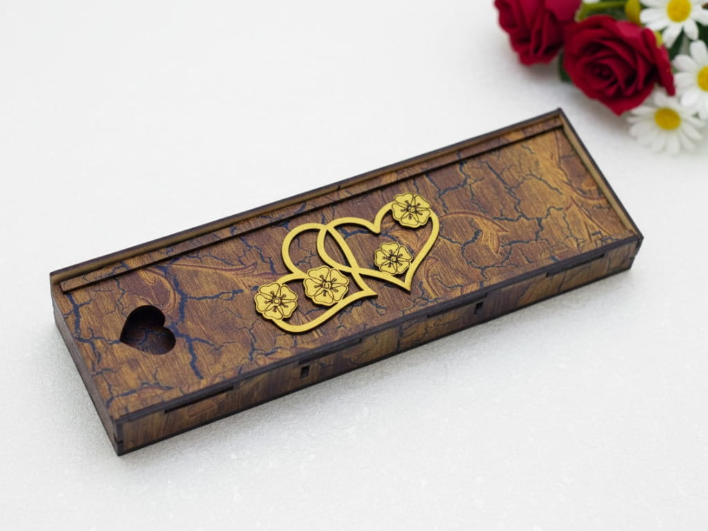Laser Cut Wooden Valentines Day Chocolate Gift Box