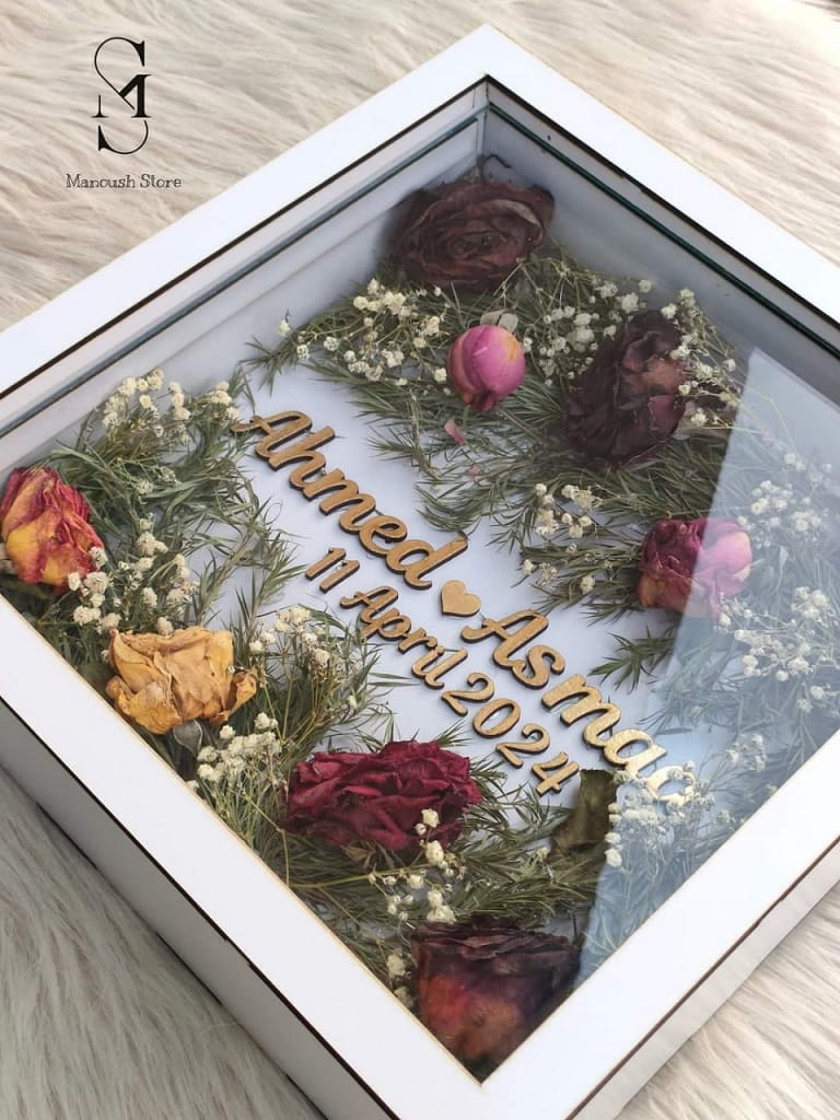 Laser Cut Dried Flower Shadow Box Frame