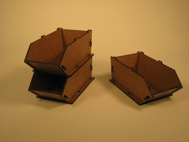 Laser Cut Wooden Stackable Storage Bins