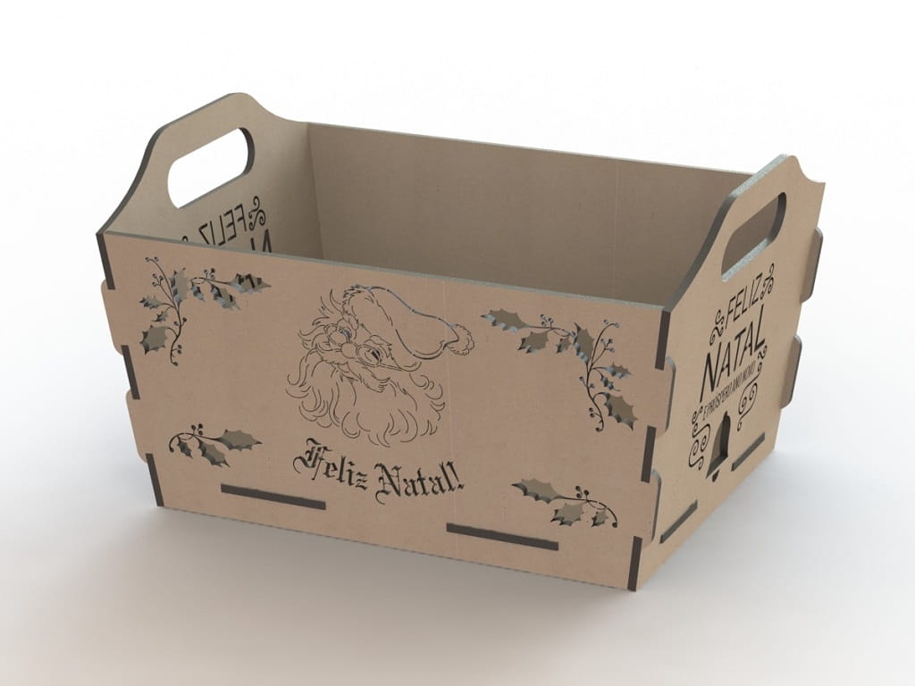 Laser Cut Wooden Christmas Eve Storage Box for Children