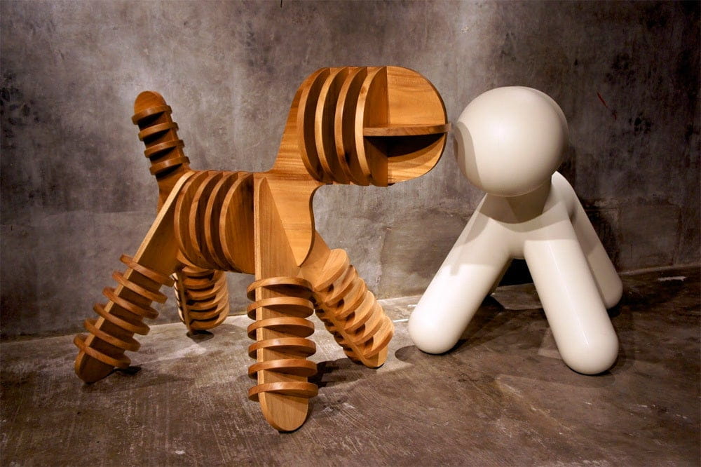 Laser Cut Puppy Stool Wooden Chair for Kids