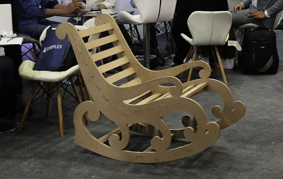 Laser Cut Wooden Rocking Chair for Adults