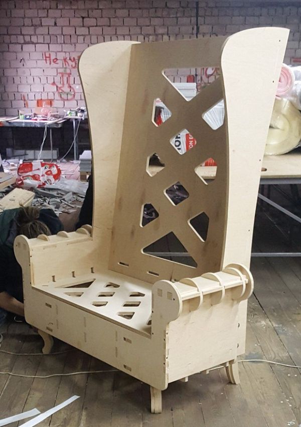 Laser Cut Wooden High Back Throne Chair