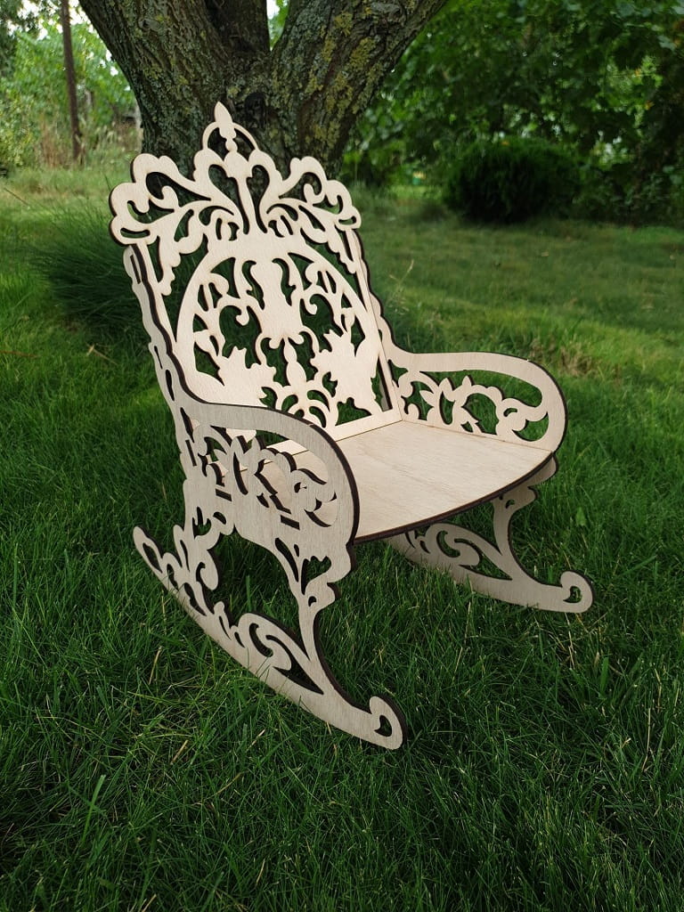 Laser Cut Decorative Miniature Rocking Chair