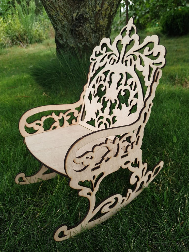 Laser Cut Decorative Miniature Rocking Chair