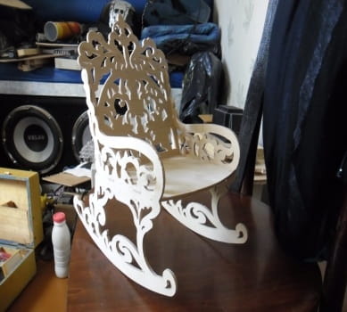 Laser Cut Decorative Miniature Rocking Chair