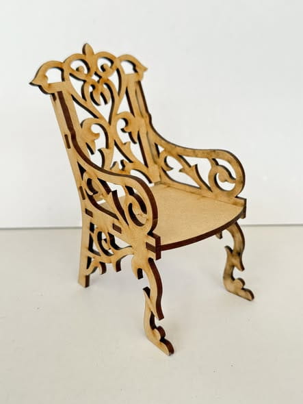Laser Cut Miniature Chair Dollhouse Furniture