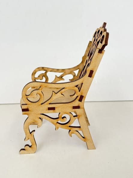 Laser Cut Miniature Chair Dollhouse Furniture
