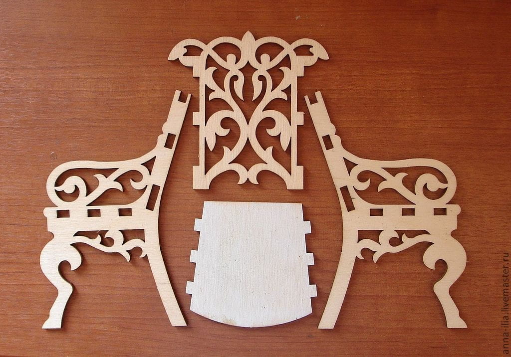Laser Cut Miniature Chair Dollhouse Furniture