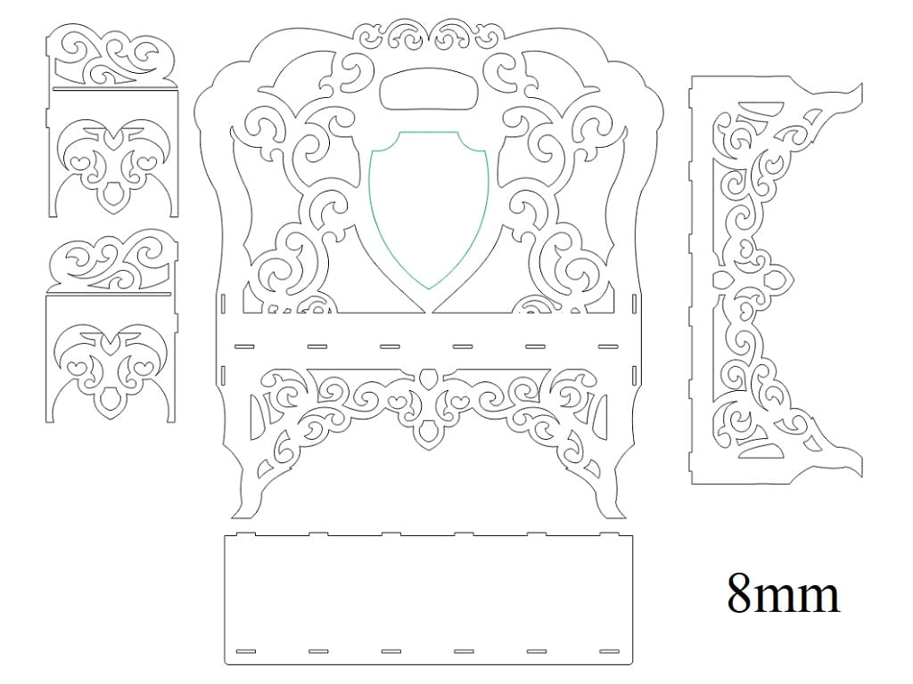 Laser Cut Wooden Throne Bench Photography Prop