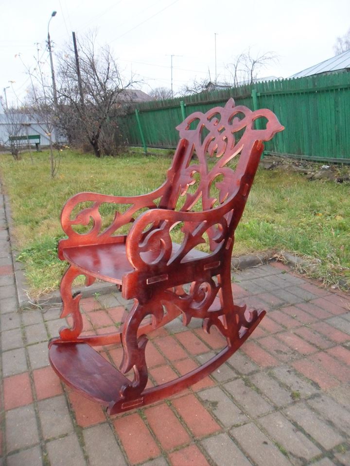 Laser Cut Wooden Rocking Chair