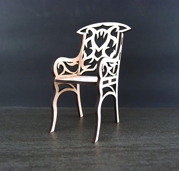 Laser Cut Miniature Wooden Chair