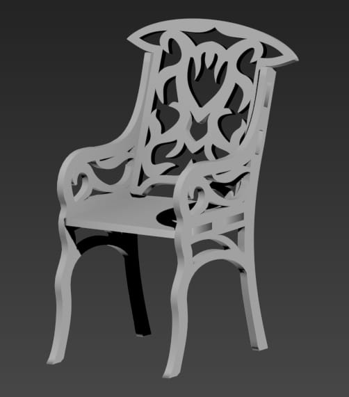 Laser Cut Miniature Wooden Chair