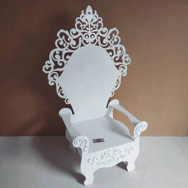 Laser Cut Wooden Birthday Party Throne Chair