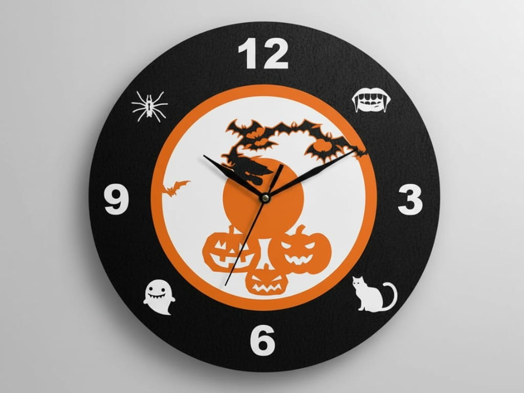 Laser Cut Halloween Wall Clock