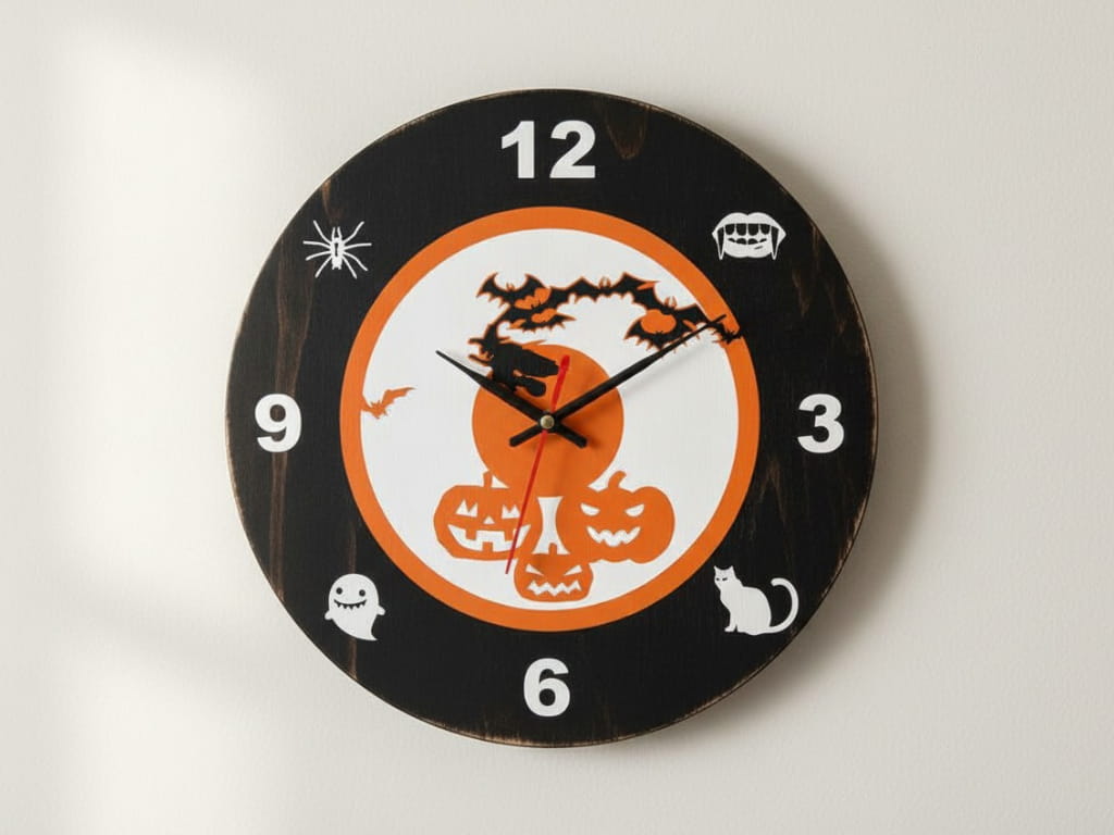 Laser Cut Halloween Wall Clock