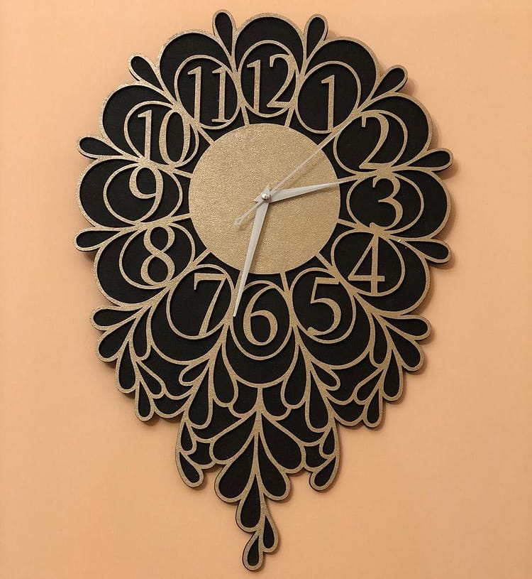 Laser Cut Decorative Wall Clock for Living Room